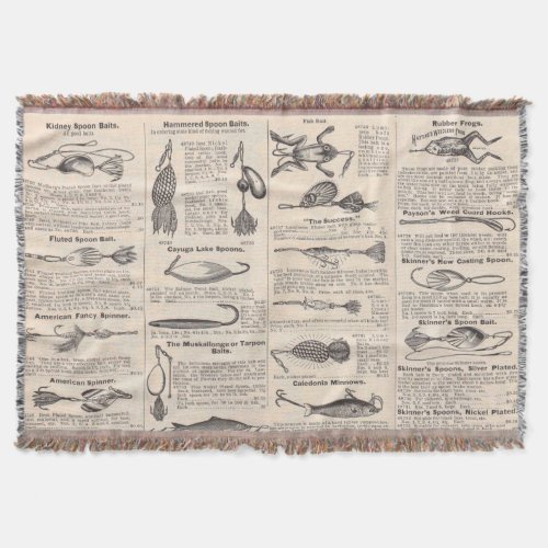 Fishing Lures Advertising Fisherman Art Throw Blanket