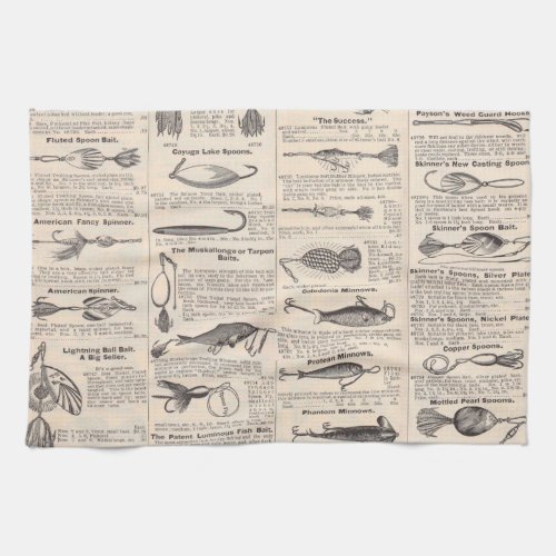 Fishing Lures Advertising Fisherman Art Towel