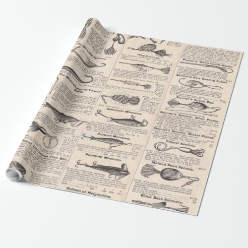 Fishing Lures Advertising Fisherman Art Wrapping Paper