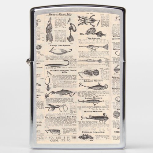 Fishing Lures Advertising Fisherman Art Zippo Lighter