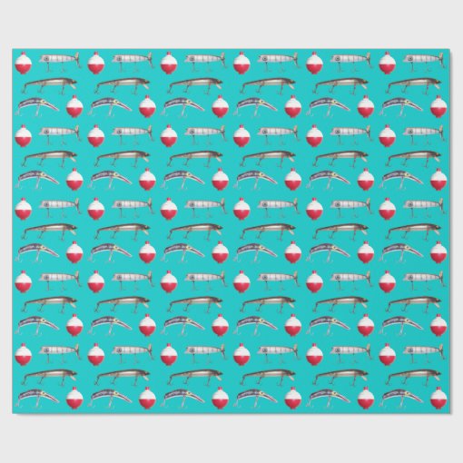 Fishing Lures and Bobbers Wrapping Paper Zazzle