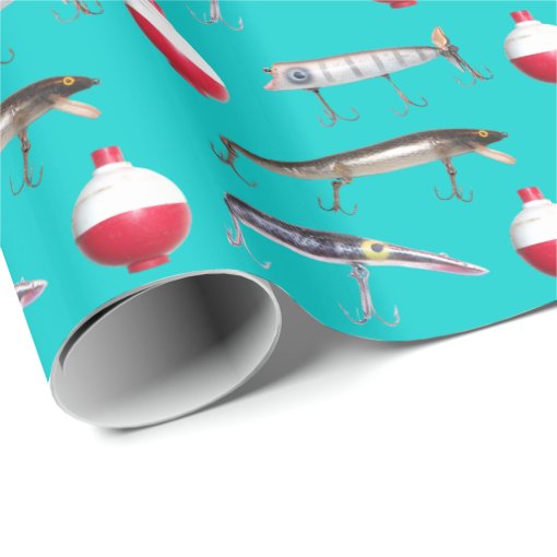 Fishing Lures and Bobbers Wrapping Paper Zazzle