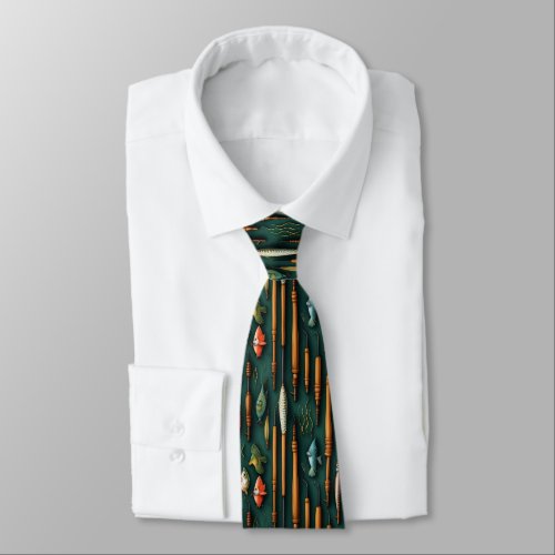 Fishing Lures Collection Neck Tie