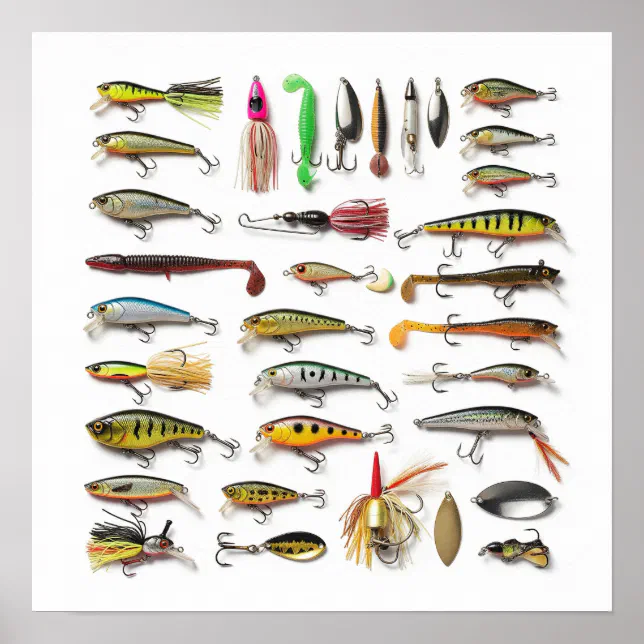 Fishing Lures Collection Poster | Zazzle
