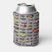 Fishing Lures Gone Fishing Gifts for Fishermen Can Cooler (Can Back)