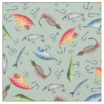 Fishing Lures on Light Green Fabric