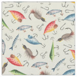 Fishing Lures on Light Yellow Fabric