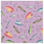 Fishing Lures on Purple Fabric