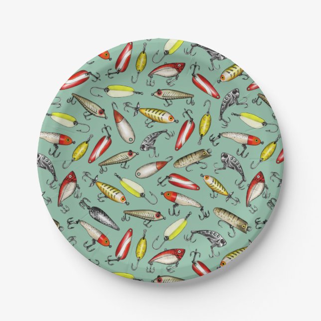 Fishing Lures Paper Plates (Front)