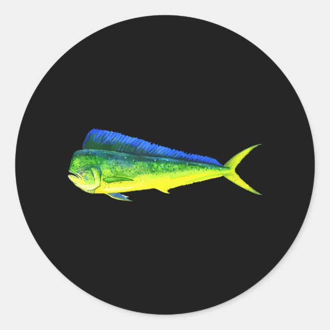 Fishing Mahi Fish Mahi Mahi Fishing Lover Classic Round Sticker (Front)