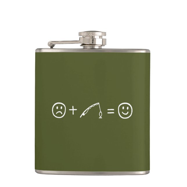 Fishing Makes You Happy Flask (Front)
