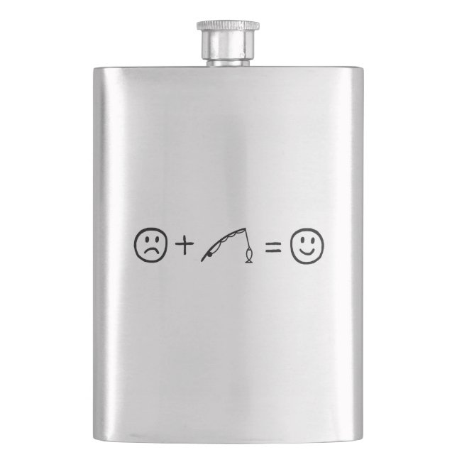 Fishing Makes You Happy Flask (Front)