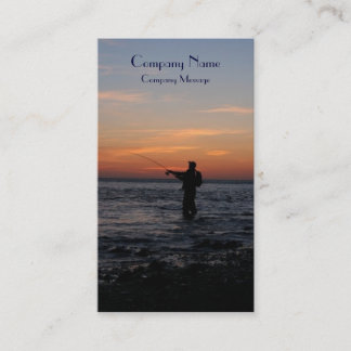 fishing man sunset, buisness card