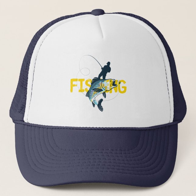 Fishing Man Trucker Hat (Front)