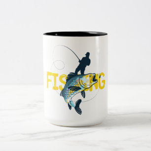 Fishing Man Two-Tone Coffee Mug