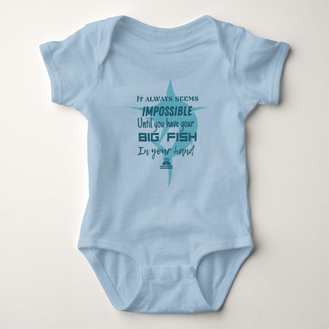 Fishing Motivation| Marlin fish| It always  Baby Bodysuit (Front)