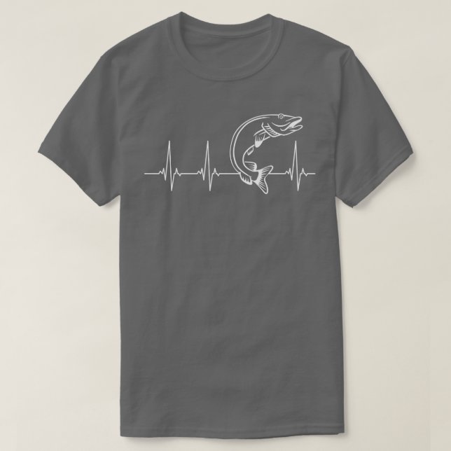Fishing Muskie heartbeat T-Shirt (Design Front)