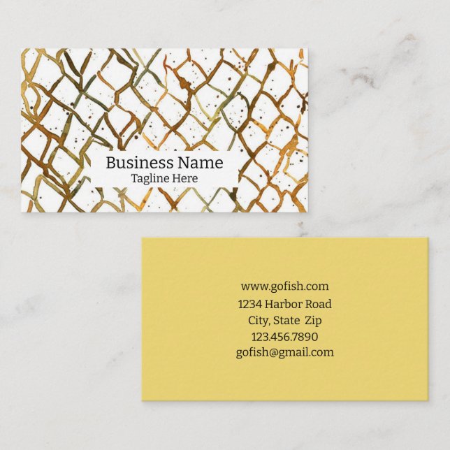 Fishing Net Outdoor Adventures Earthtone Business Card (Front/Back)