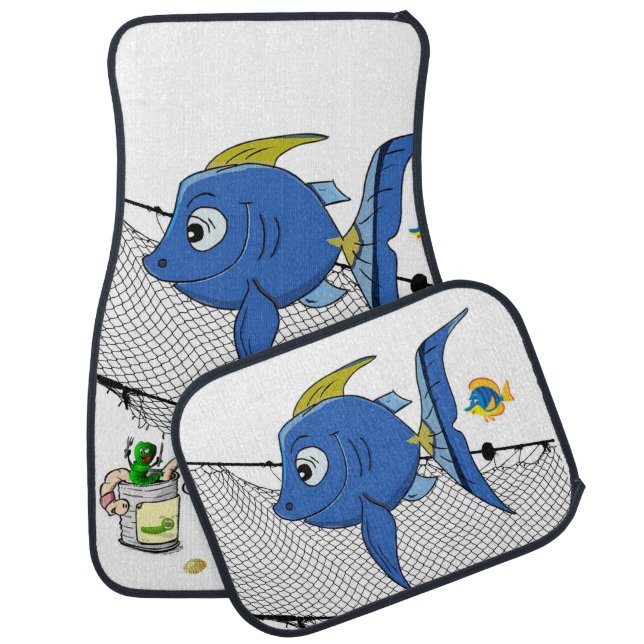 Fishing Net Worms Floor Car Mats (Set)
