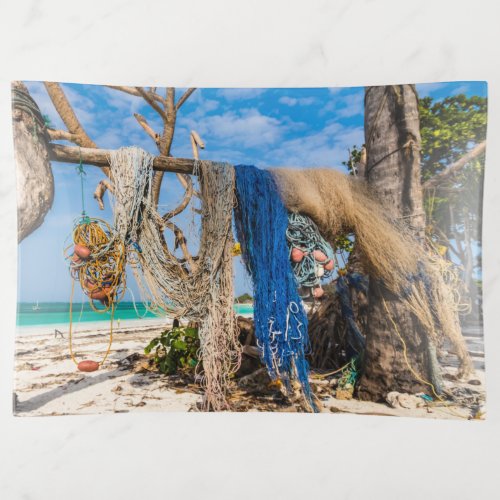 Fishing nets drying on the beach trinket tray