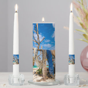 Fishing nets drying on the beach unity candle set