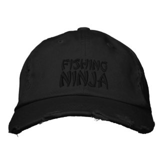 FISHING, NINJA EMBROIDERED BASEBALL CAP