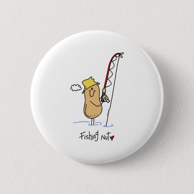 Fishing Nut Pinback Button (Front)