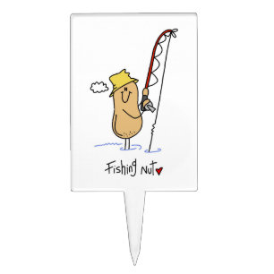Fishing Nut T-shirts and Gifts Cake Topper