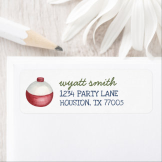 Fishing O-Fish-Ally Birthday Bobber Return Address Label