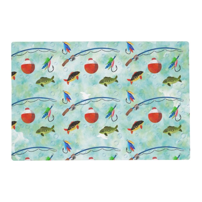 Fishing O-fish-ally little fisherman themed  Placemat (Front)