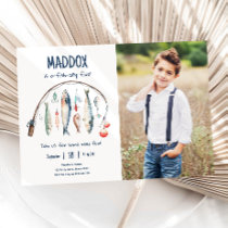 Fishing O-Fish-Ally The Big One Blue Boy Birthday Invitation