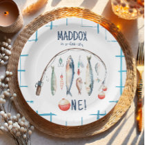 Fishing O-Fish-Ally The Big One Blue Boy Birthday  Paper Plates