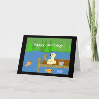 Fishing off the Dock - Birthday Greeting Card