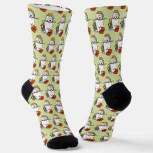 Fishing Old English Sheepdog Dog (Gray 1) Cute Socks