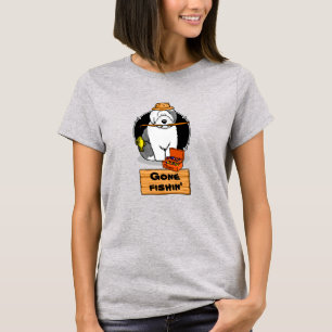 Fishing Old English Sheepdog Dog (Gray 1) Cute T-Shirt