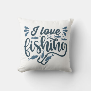 Fishing on fishing boat as fisherman throw pillow