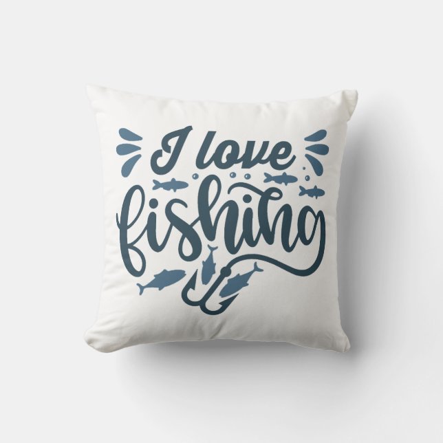 Fishing on fishing boat as fisherman throw pillow (Front)