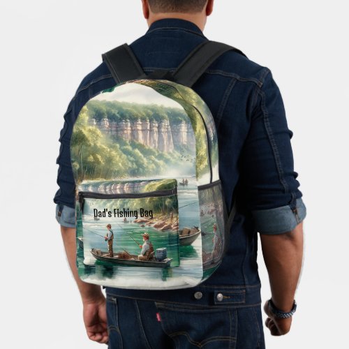 Fishing on the River Personalized  Printed Backpack