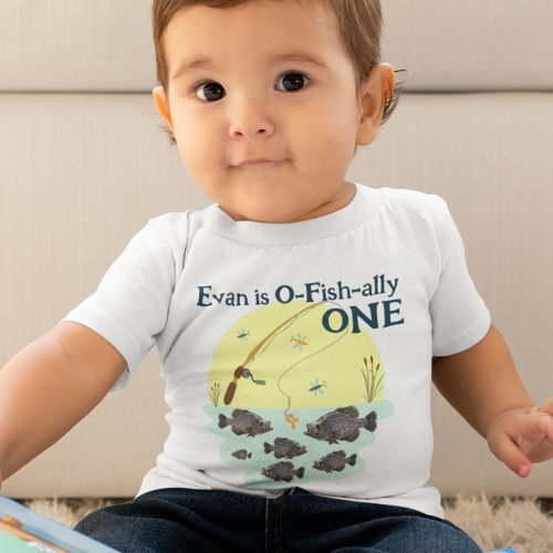 Fishing One Kids First Birthday Crappie Pan Fish Baby T_Shirt