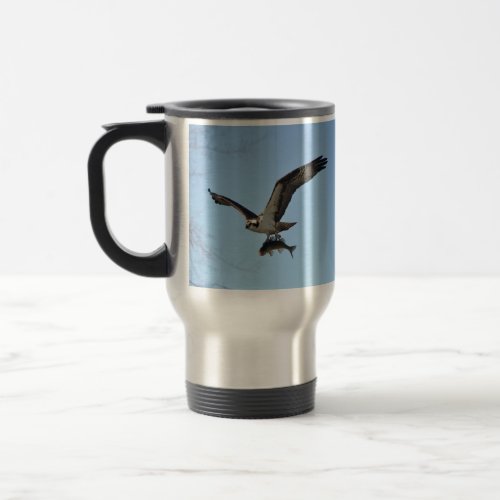 Fishing Osprey  Walleye 3 Wildlife Photo Travel Mug