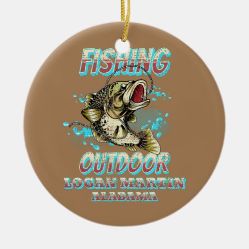 Fishing Outdoor Sport Fisherman Logan Martin Ceramic Ornament