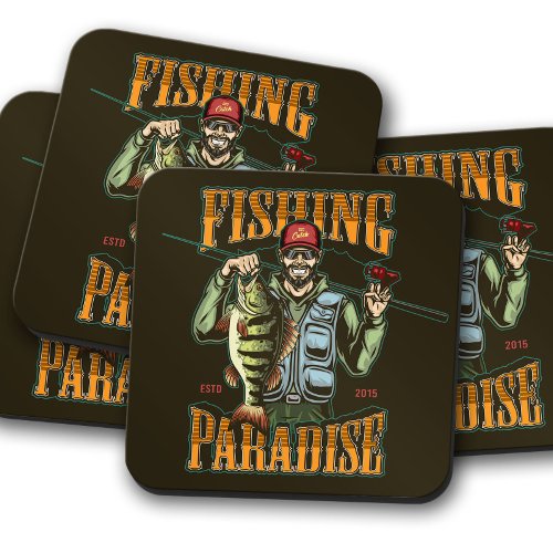 Fishing Paradise Bass Coaster  Bass Coaster Set