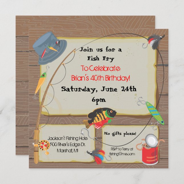 Fishing Party Invitation (Front/Back)