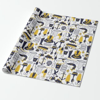 Fishing Pattern Wrapping Paper
