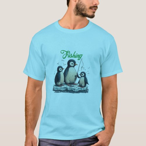 Fishing Penguin T_Shirt