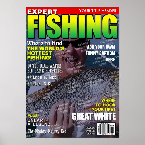 Fishing Personalized Magazine Cover Poster