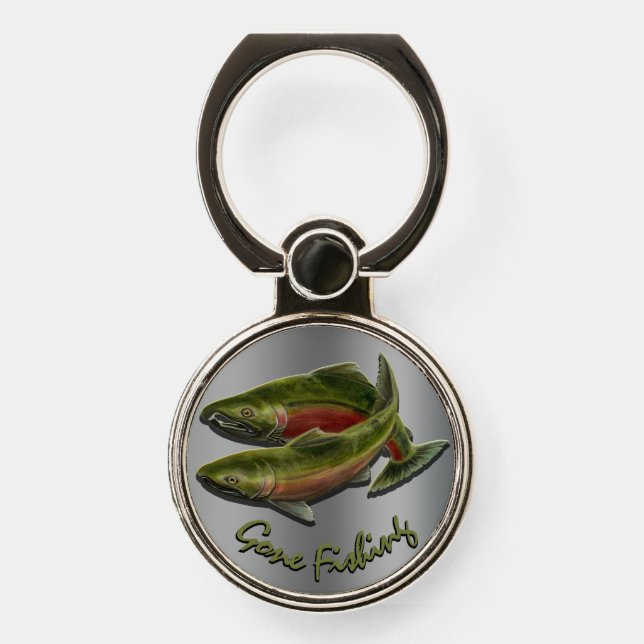 Fishing Phone Holder Coho Salmon Fish Phone Grip (Front)