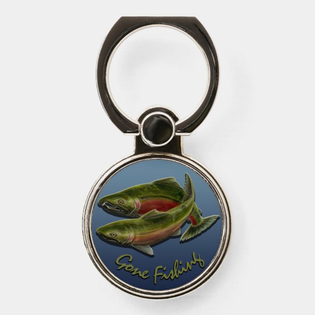 Fishing Phone Holder Coho Salmon Fish Phone Grip (Front)