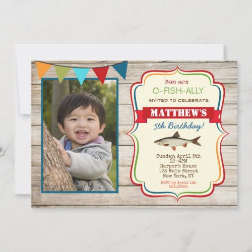 Fishing Photo Birthday Invitations