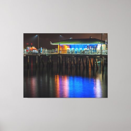 Fishing pier and glassy waters  canvas print